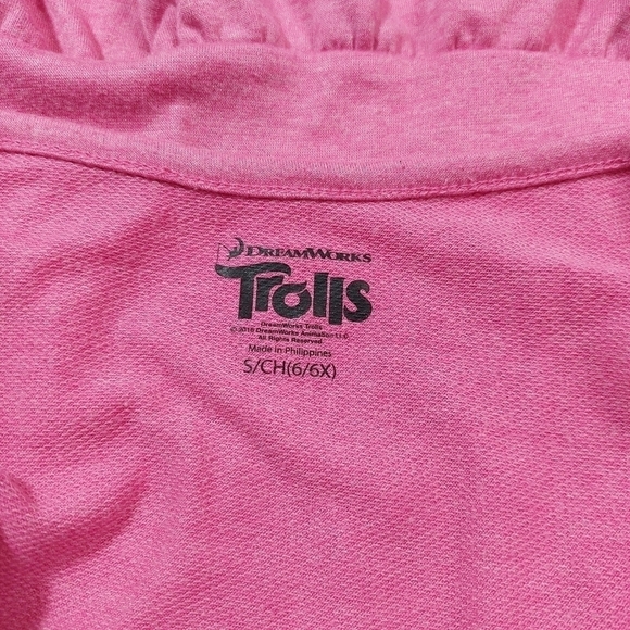 TROLLS POPPY PINK TERRY DRESS SIZE SMALL - Picture 6 of 7